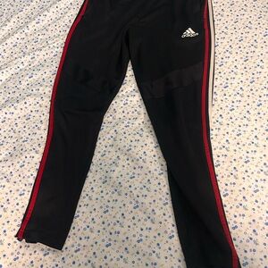 Adidas Black and Red Sweatpants with Classic Stripes